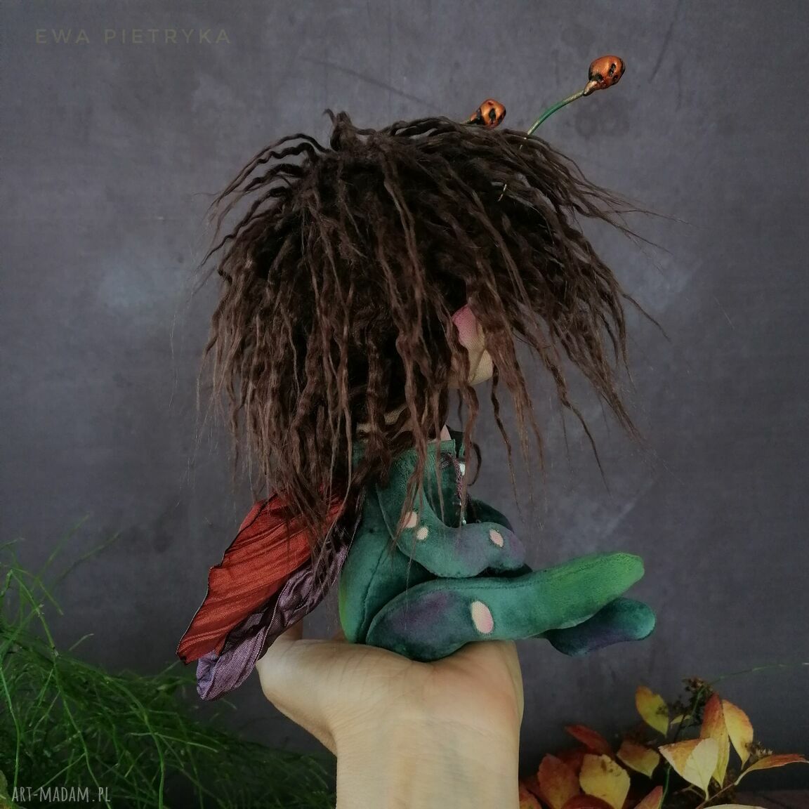 elf zielony e piet artystyczna lalka kolekcjonerska ღ artMadam.pl