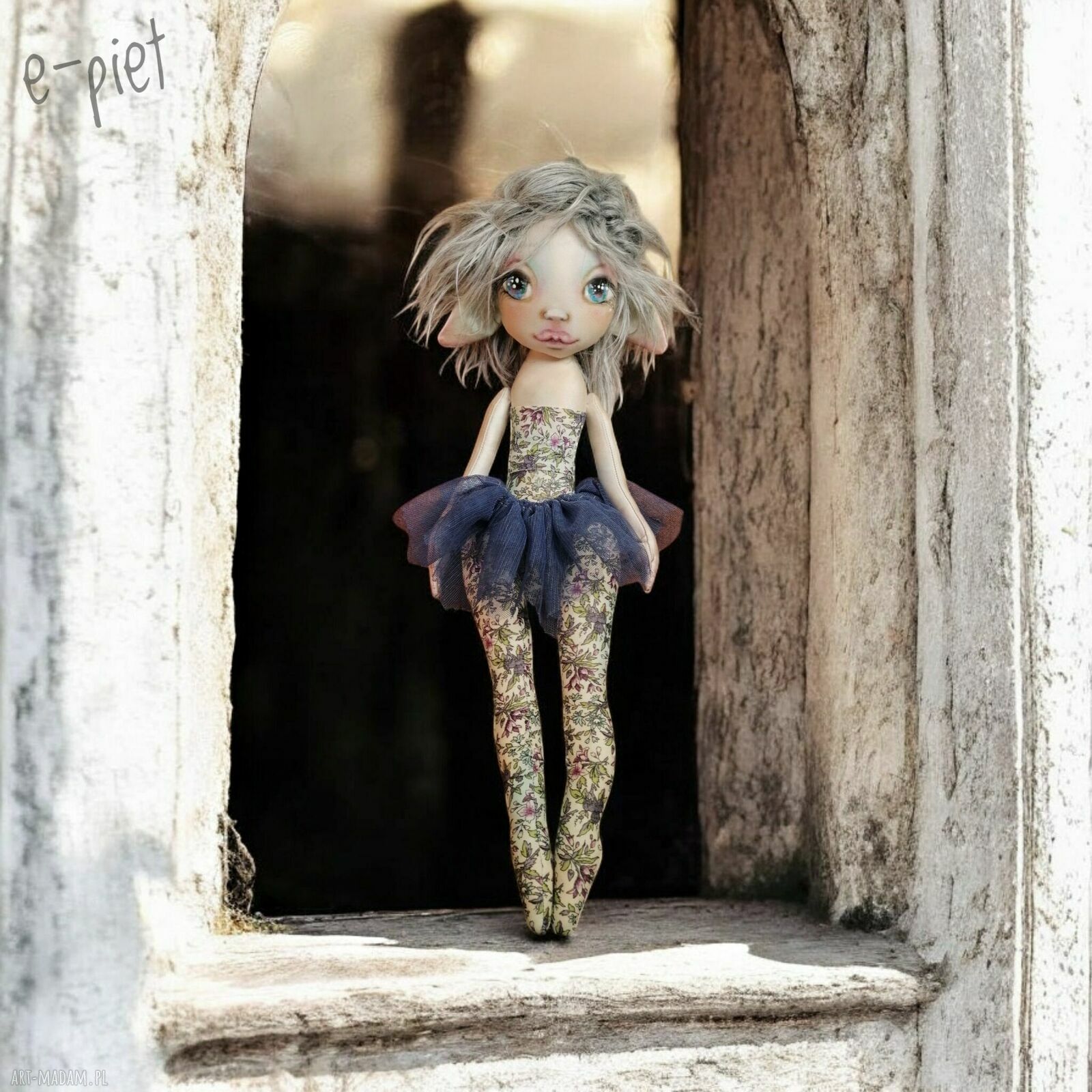 Elfka e-piet - artystyczna lalka kolekcjonerska z tkaniny