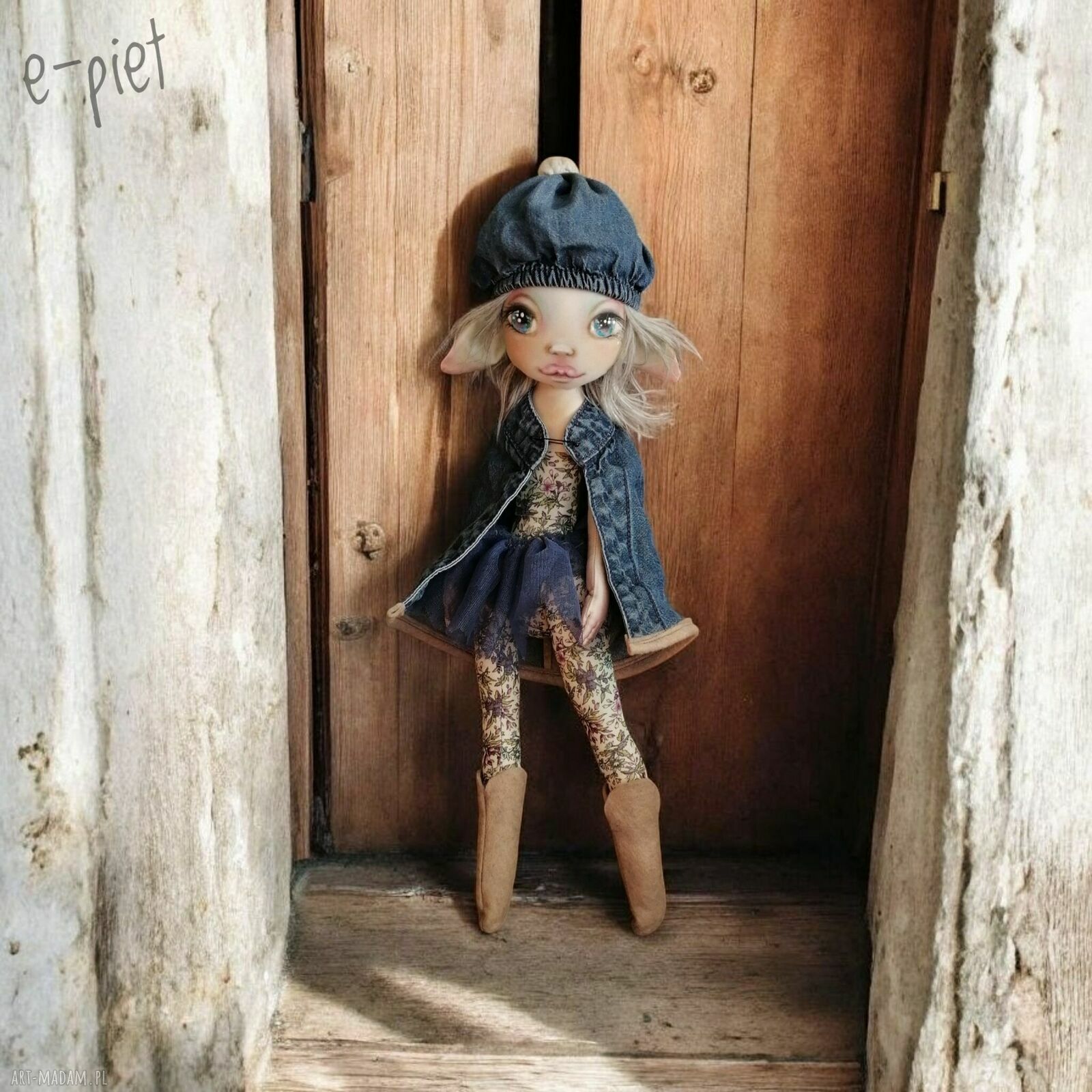 Elfka e-piet - artystyczna lalka kolekcjonerska z tkaniny