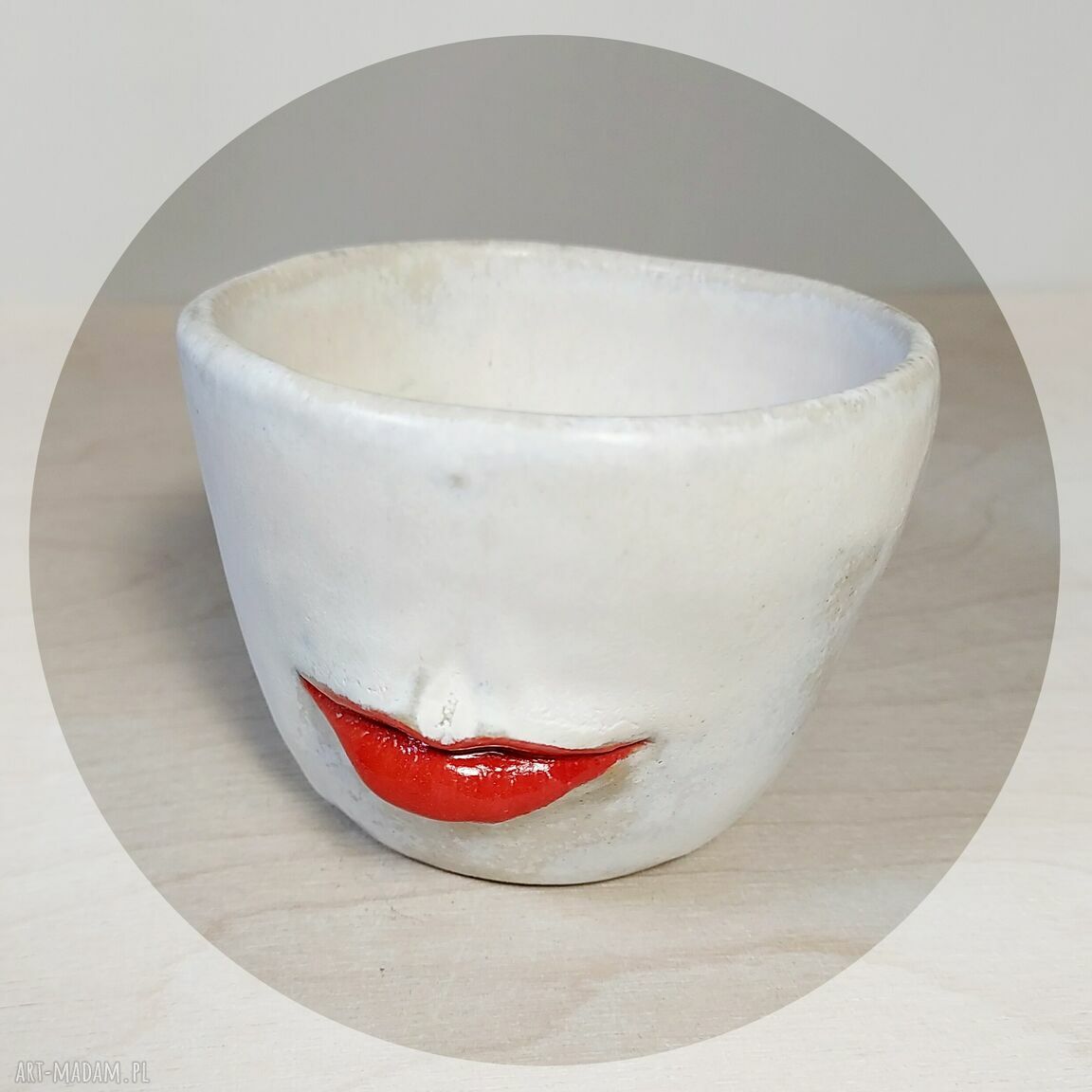 Elżbieta - miseczka z rzeźbionymi ustami, 250 ml (ceramika handmade)