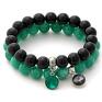 czarne bransoletki szmaragd emerald jade with silver night