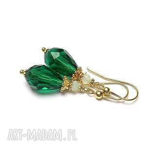 katia i krokodyl emerald krople swarovski - kolczyki