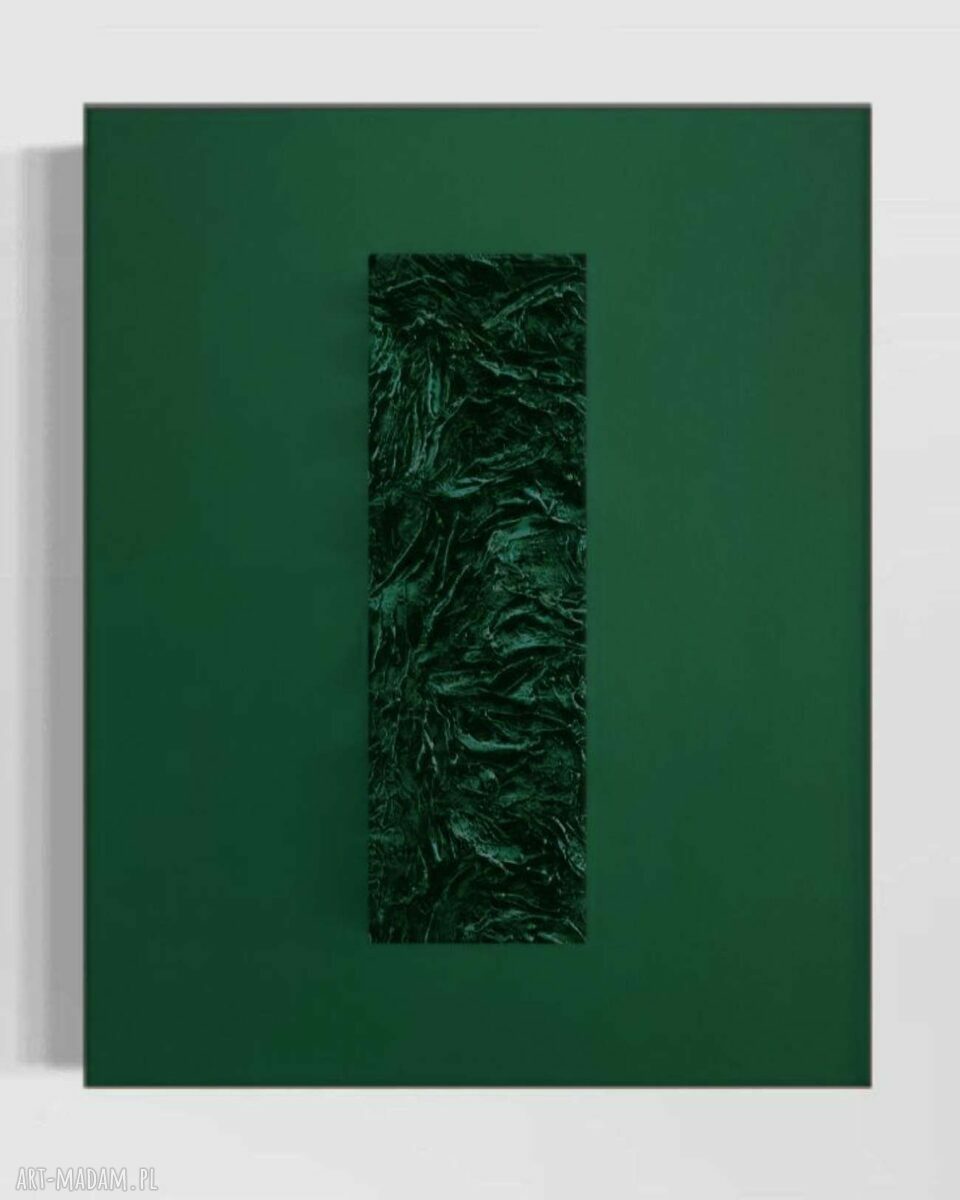 EMERALDA - wielkoformatowy obraz autorski z grubą rzeźbą na płótnie 100x150 cm