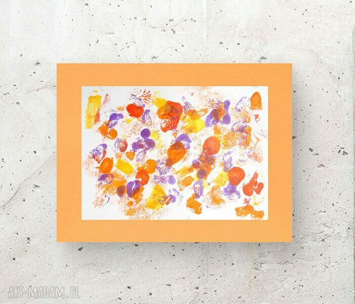Energetyczna grafika abstrakcyjna 30x40 cm - malowana ręcznie (boho loft)