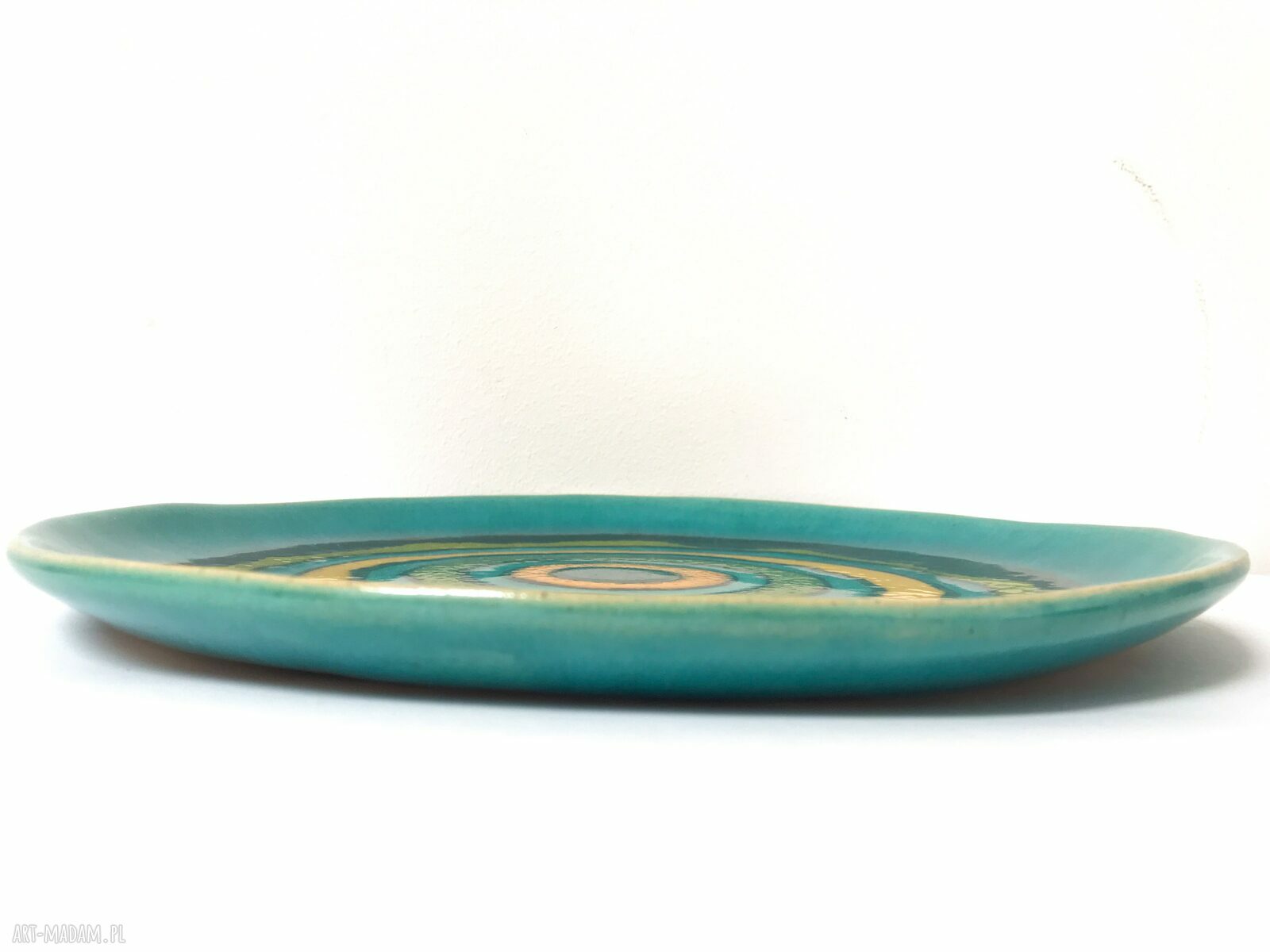 Energetyczna ceramiczna patera - kolorowa dekoracja do domu