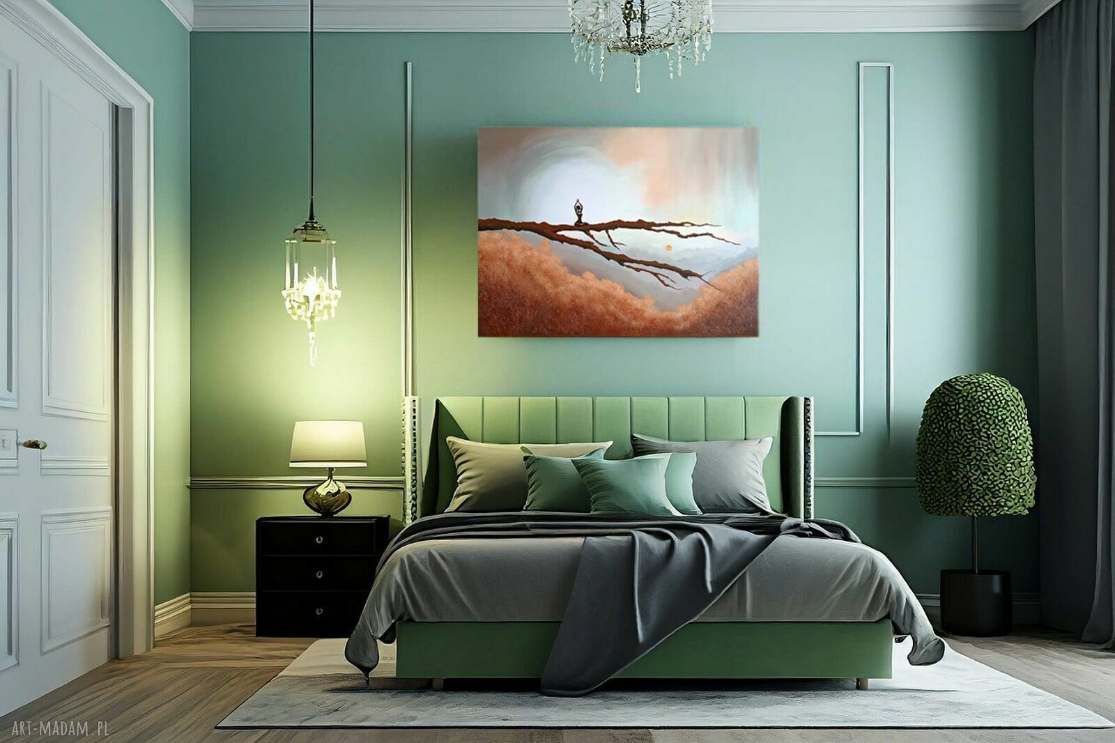 Energia ziemi i ciała - obraz akrylowy 100x75 cm z jogą i krajobrazem