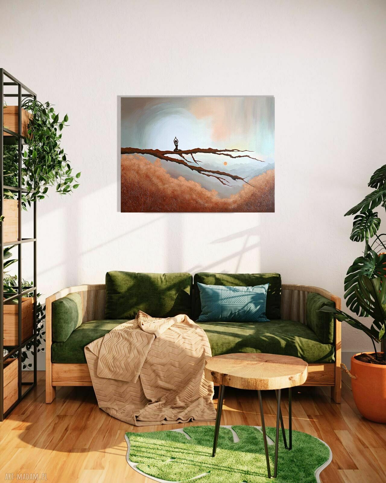 Energia ziemi i ciała - obraz akrylowy 100x75 cm z jogą i krajobrazem