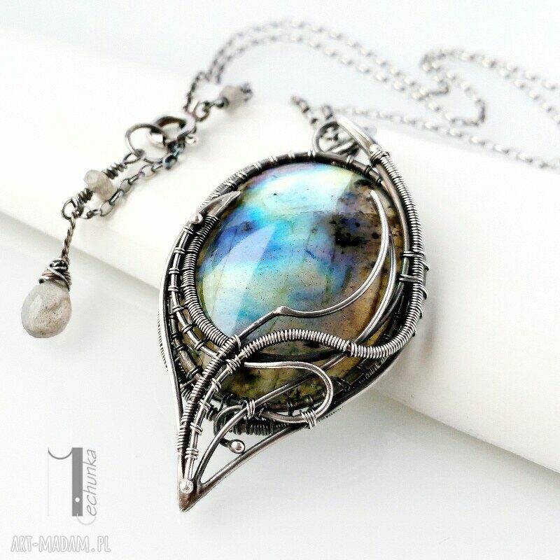 naszyjniki: Eos naszyjnik srebrny z labradorytem ręcznie robione