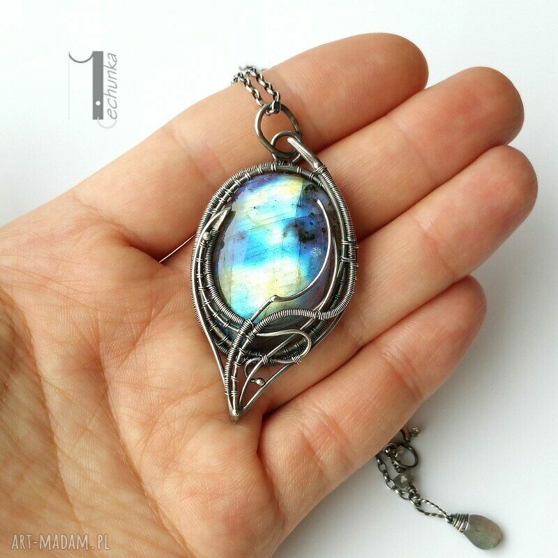 naszyjniki: Eos naszyjnik srebrny z labradorytem ręcznie robione