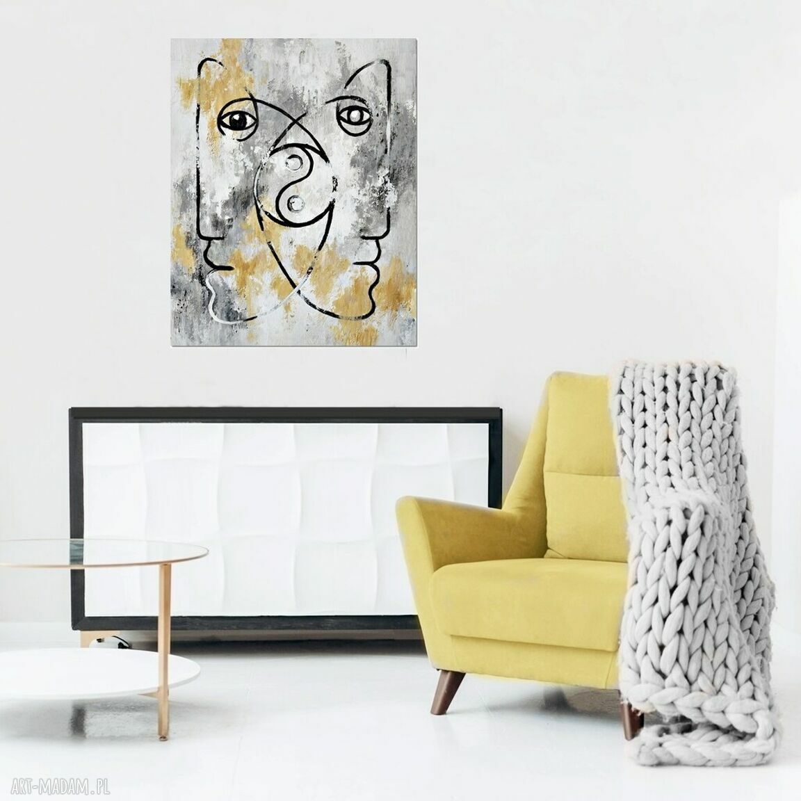 Equilibrium - nowoczesny obraz abstrakcja malowany na płótnie (akryl) 70x90