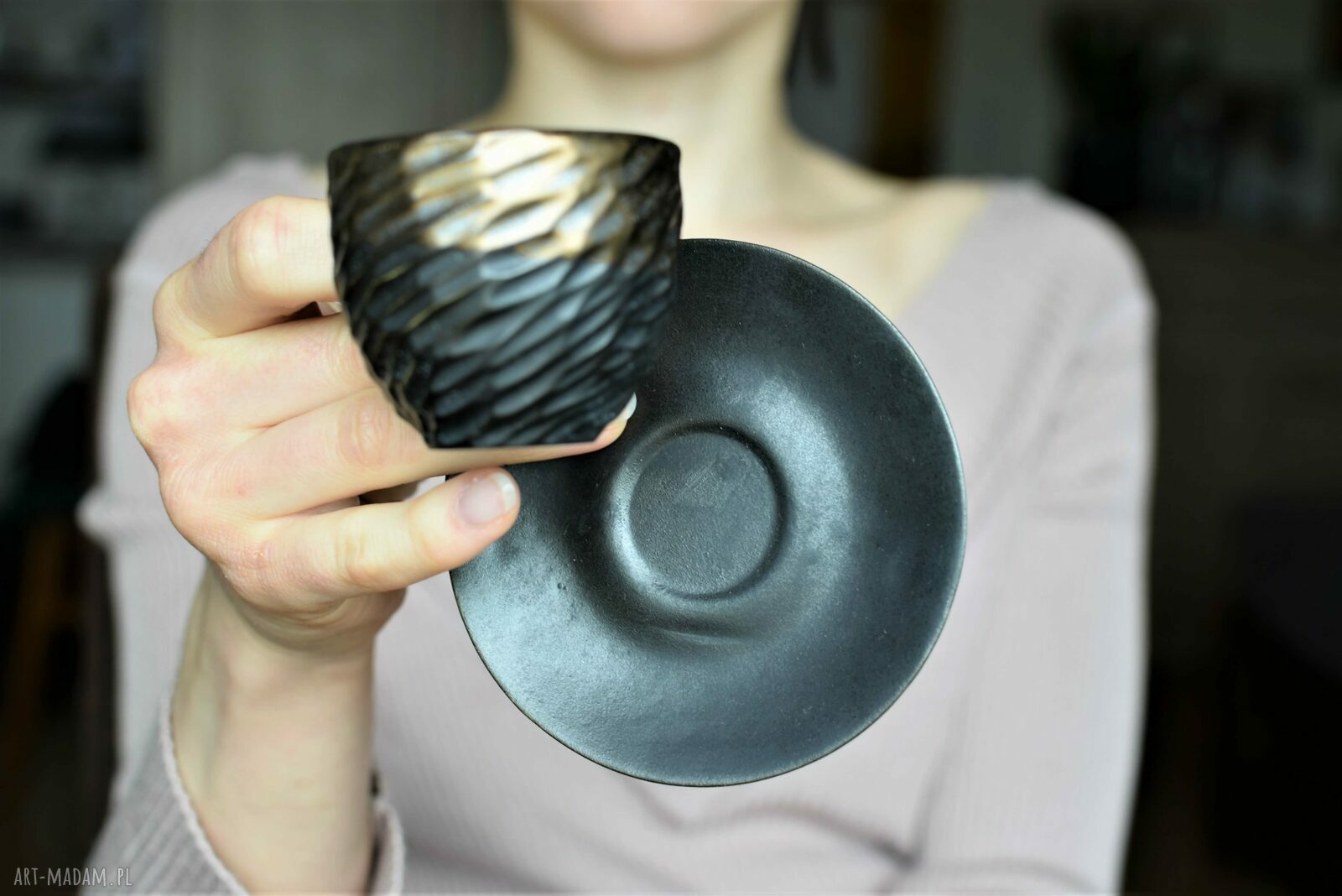 Filiżanka espresso Złoto i Czerń 75ml