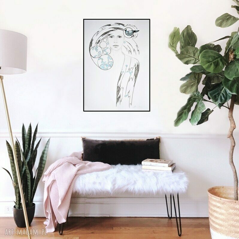 Eterna II - kobieta, rysunek ręcznie wykonany (50x70 cm)