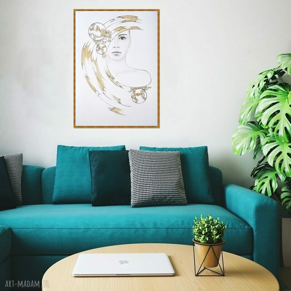 Obraz Eterna III - kobieta - grafika ręcznie rysowana 50x70 cm