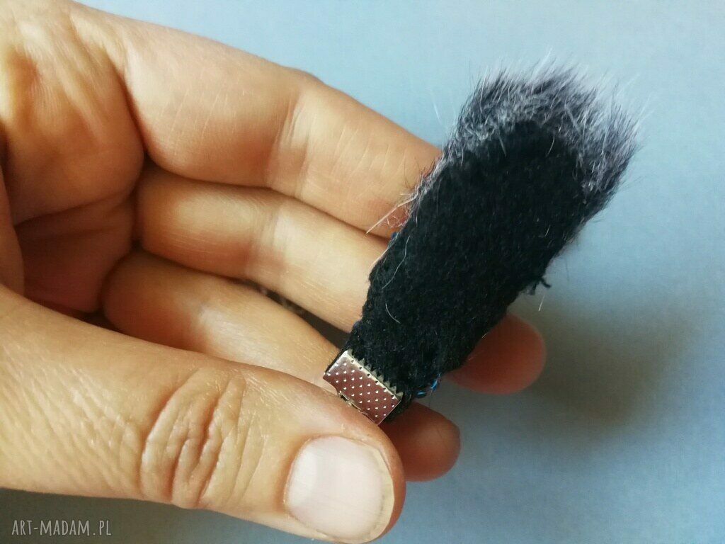 Klipsy etno boho futro - lekkie, folkowe i kolorowe (handmade)