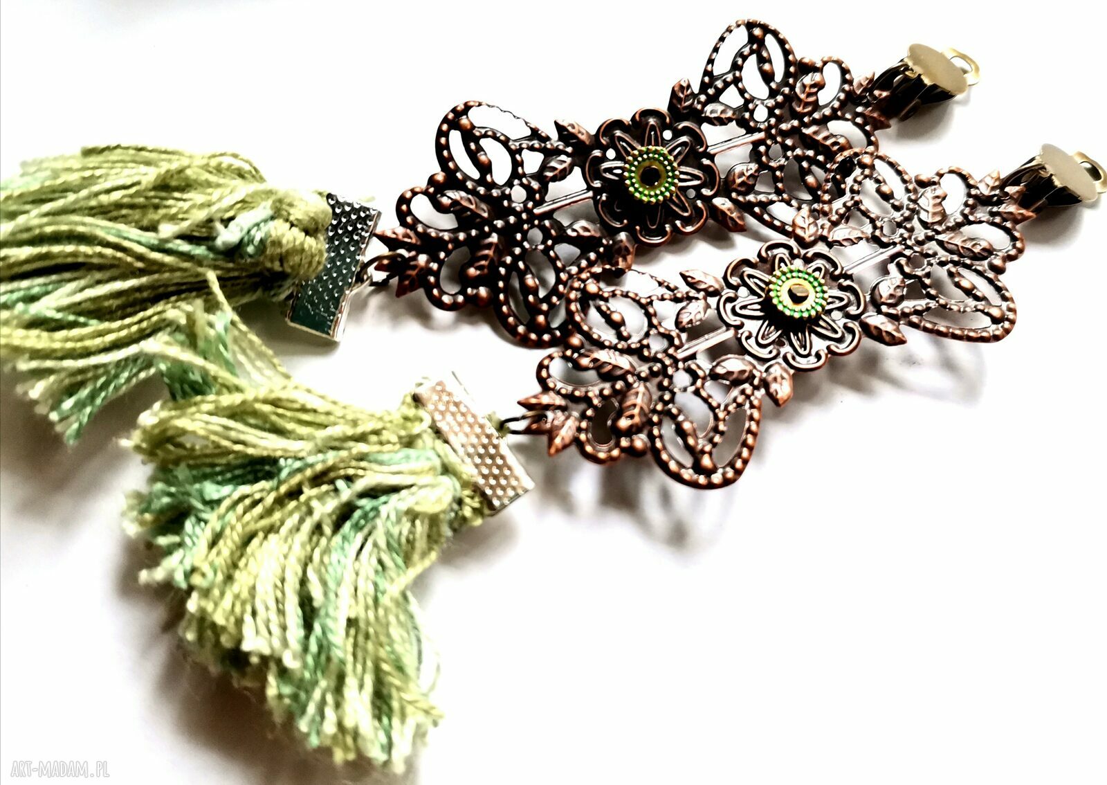 Klipsy etno boho długie chwosty box x1