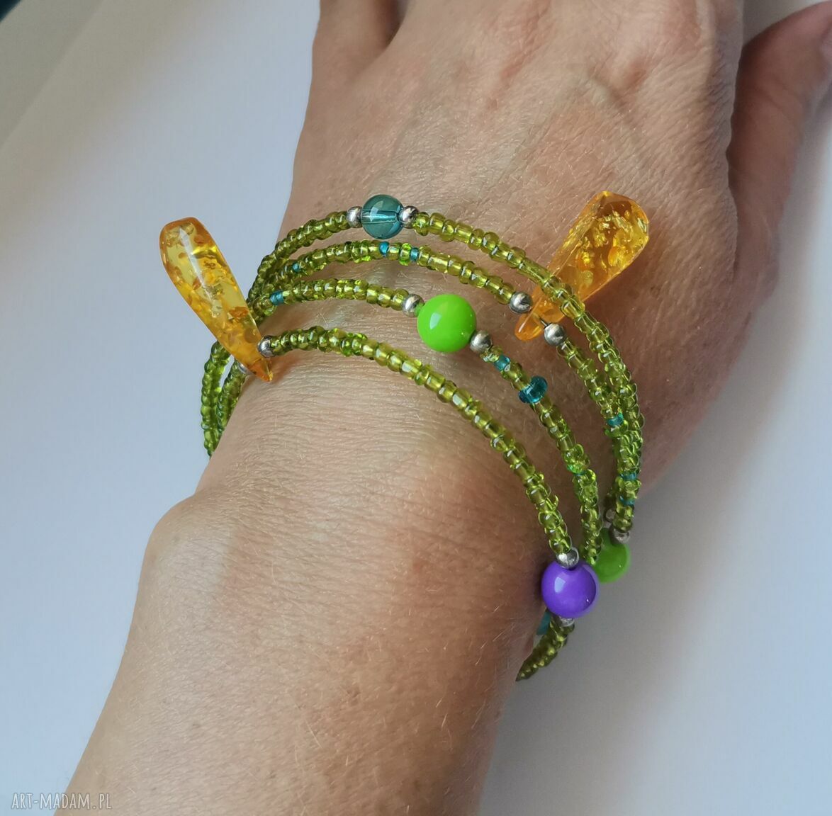 Bransoletka etno boho folk handmade „box k1” - kolorowy styl na co dzień i na wyjście