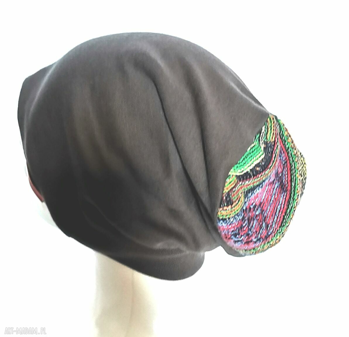 Czapka etno boho folk wiosenna na podszewce - rozmiar uniwersalny