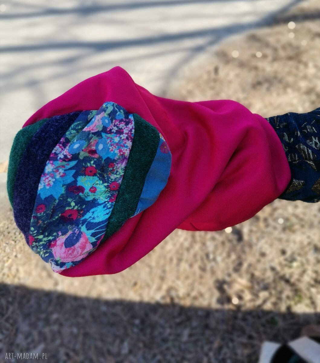 Czapka etno boho folk Kokorowa na podszewce - ruda 56-57 cm