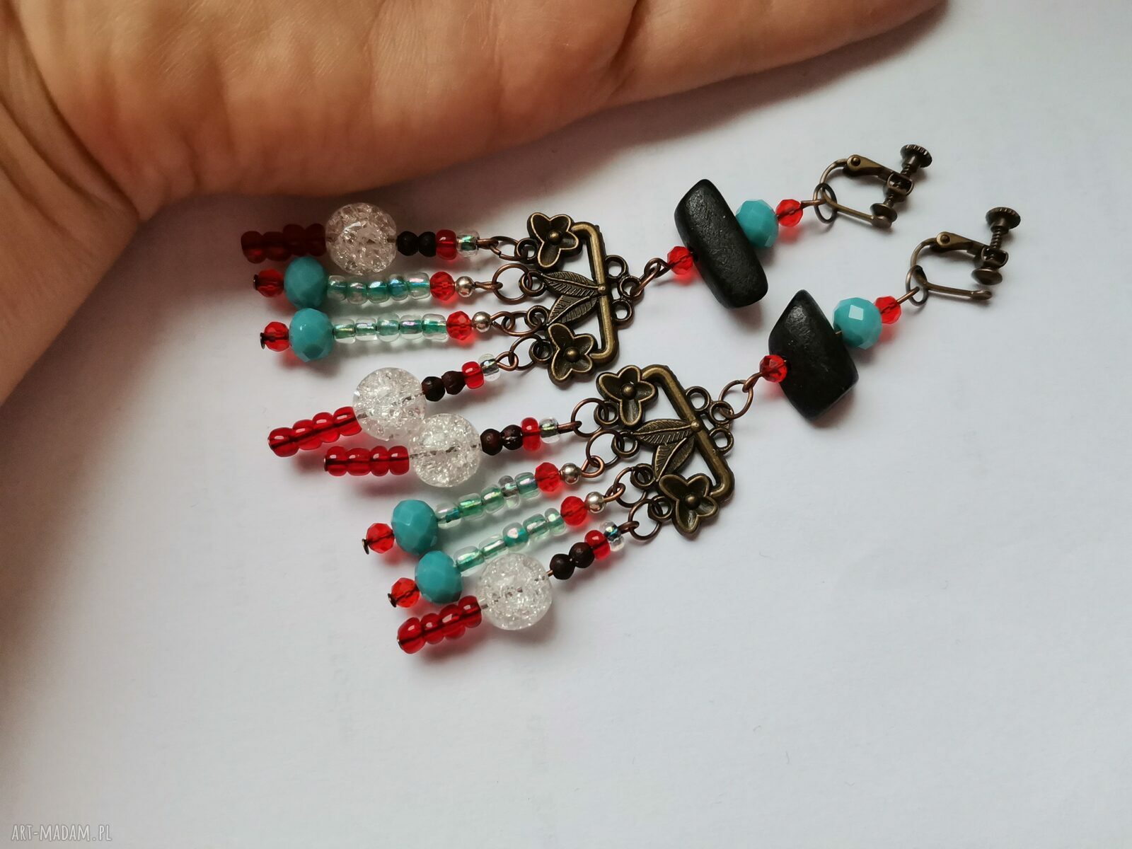 Klipsy etno boho wiszące Polecam Box (na klipsy)