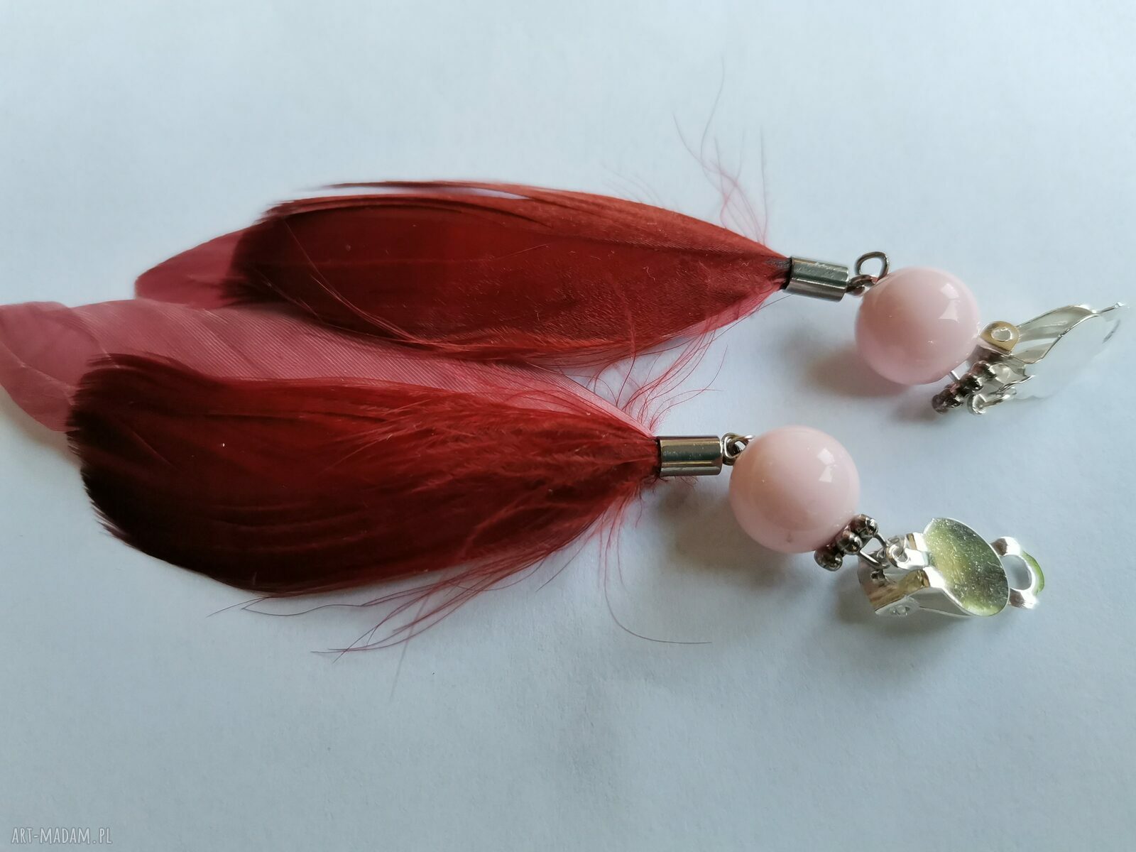 Klipsy etno boho folk Box X1 z piórami
