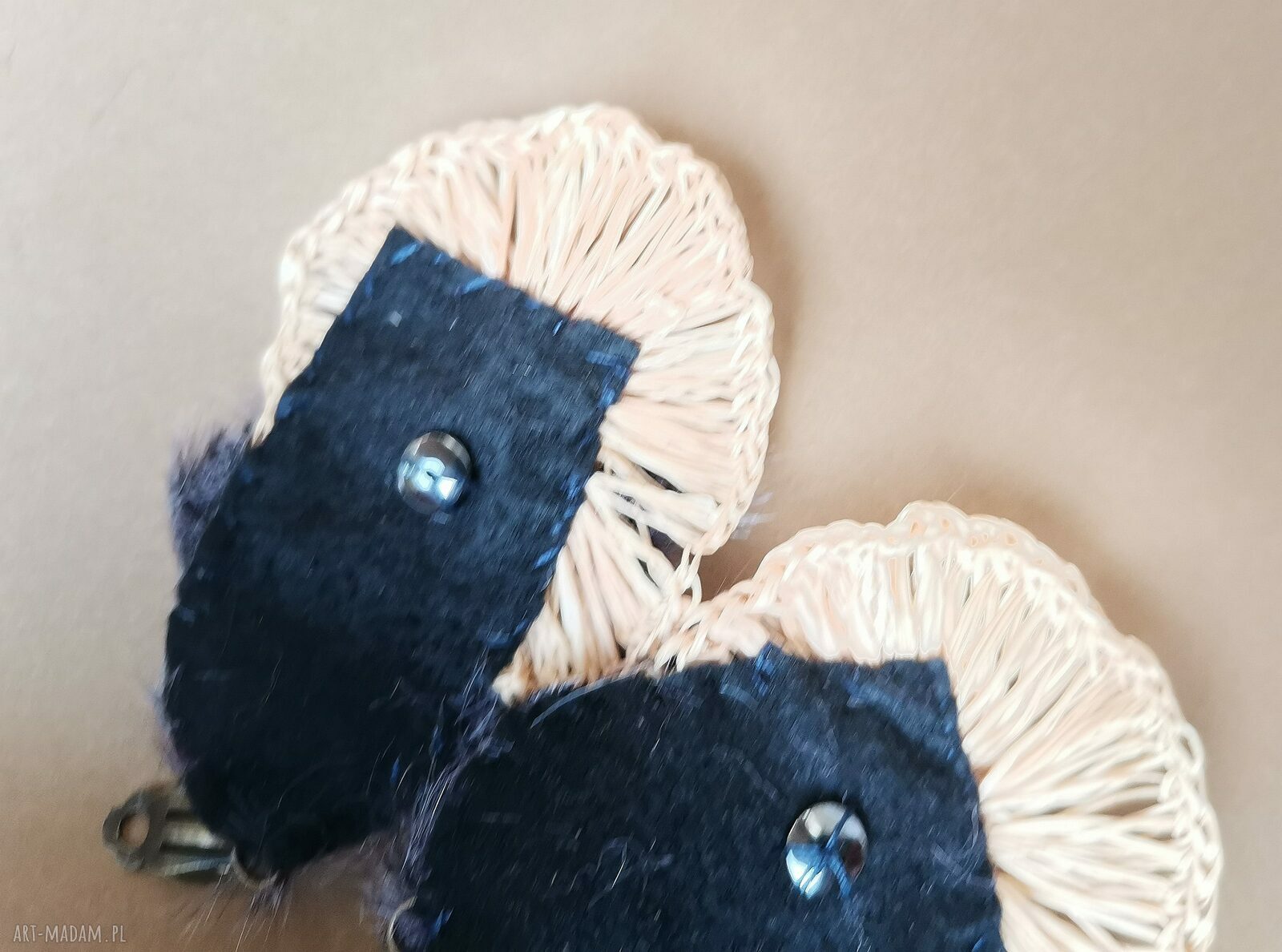 Klipsy etno boho folk z frędzlami na klipsy - Ruda Klara