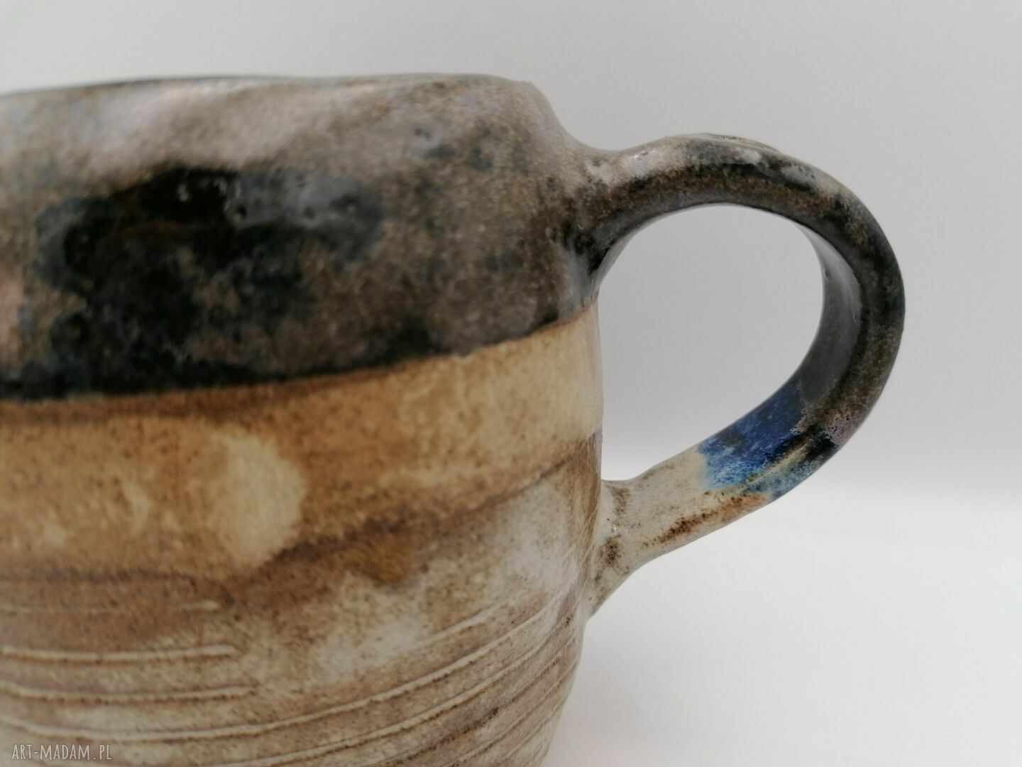 Kubek ceramiczny Etno 1 - ręcznie robiony z gliny szamotowej