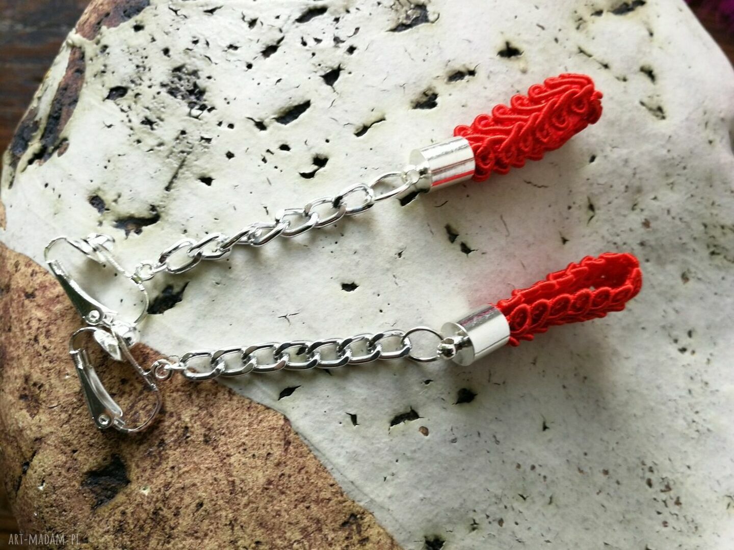 Klipsy Etno Boho Folk - lekkie i wiszące klipsy handmade