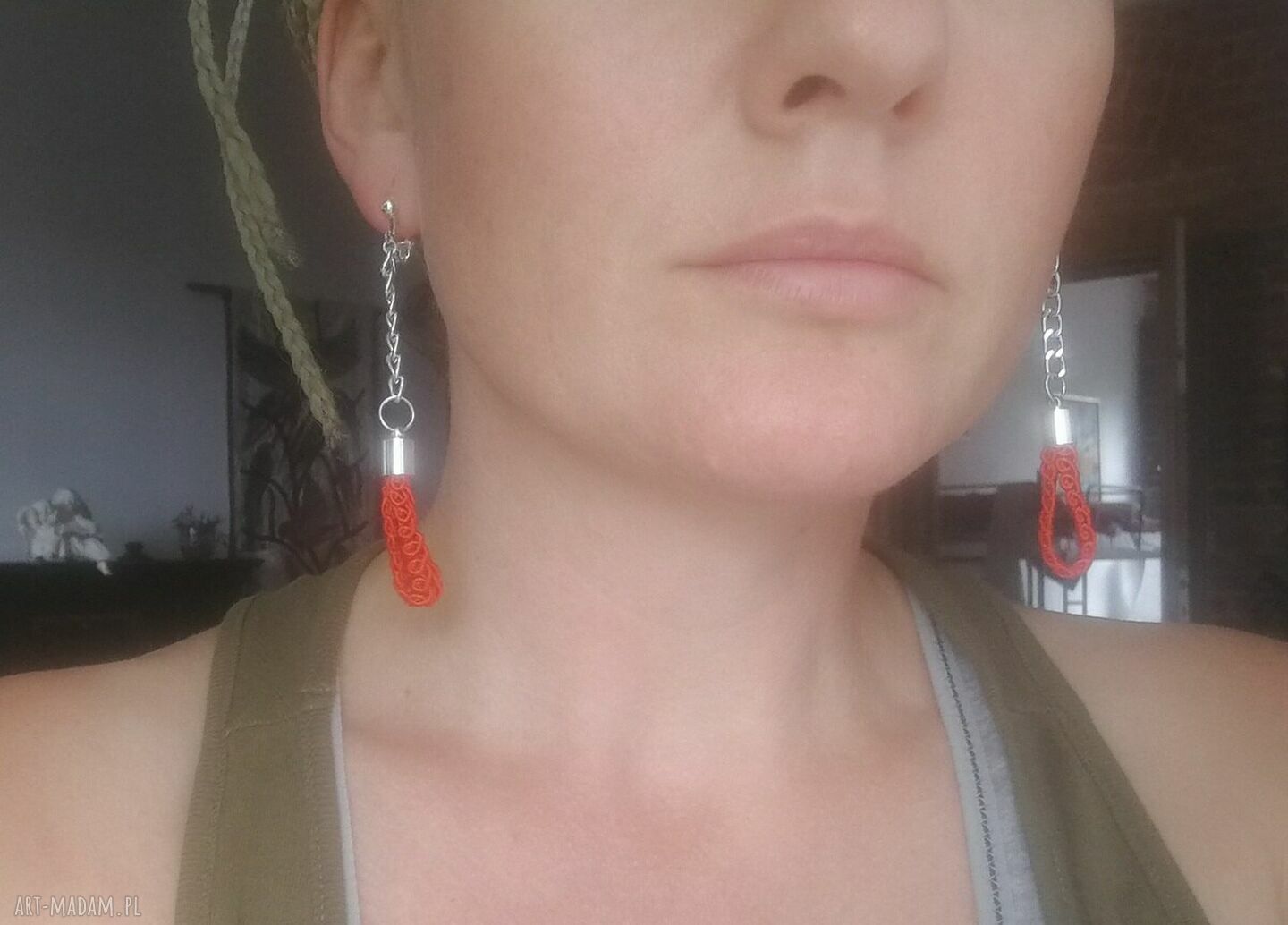 Klipsy Etno Boho Folk - lekkie i wiszące klipsy handmade