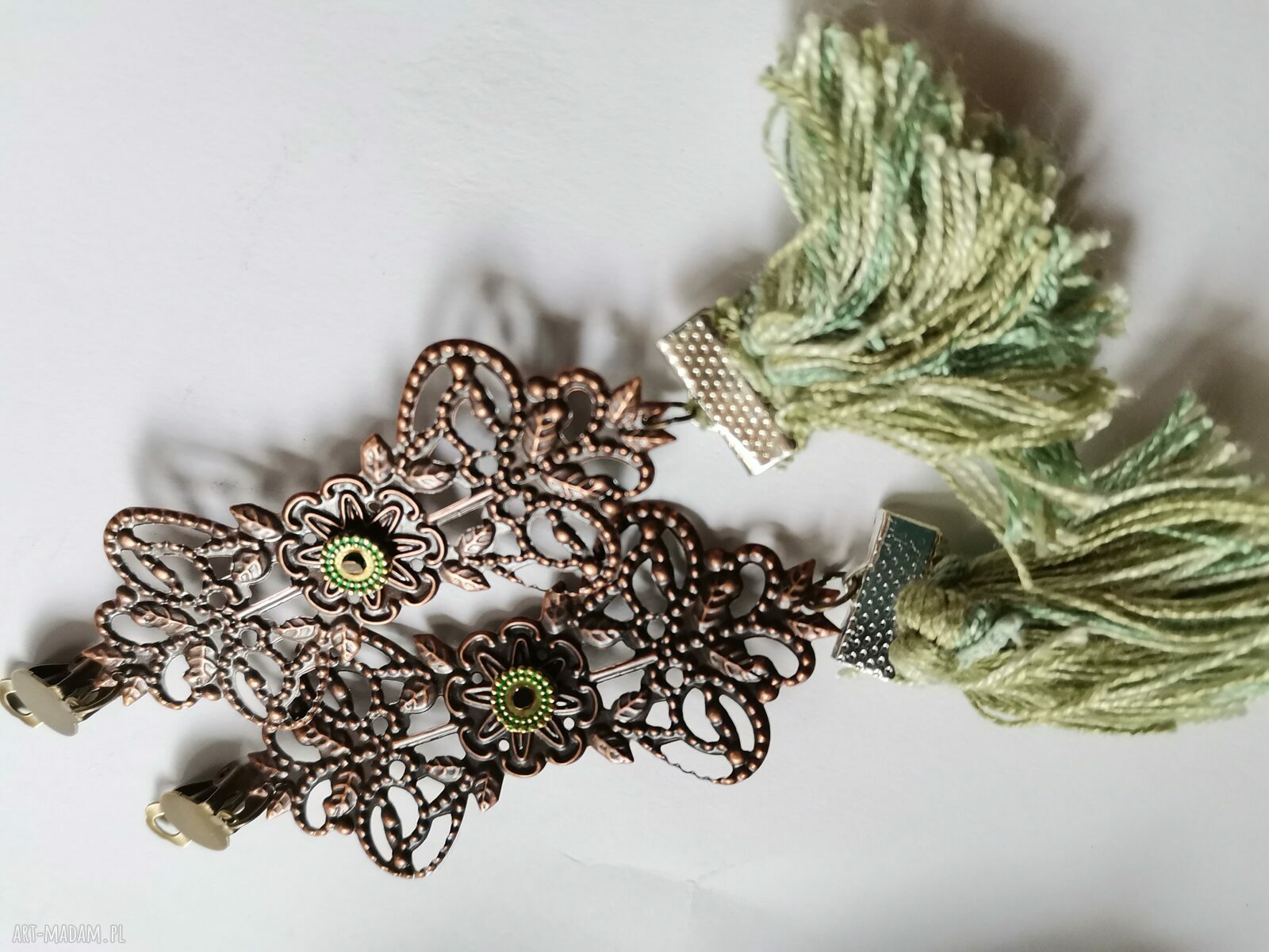 Klipsy etno boho długie chwosty box x1