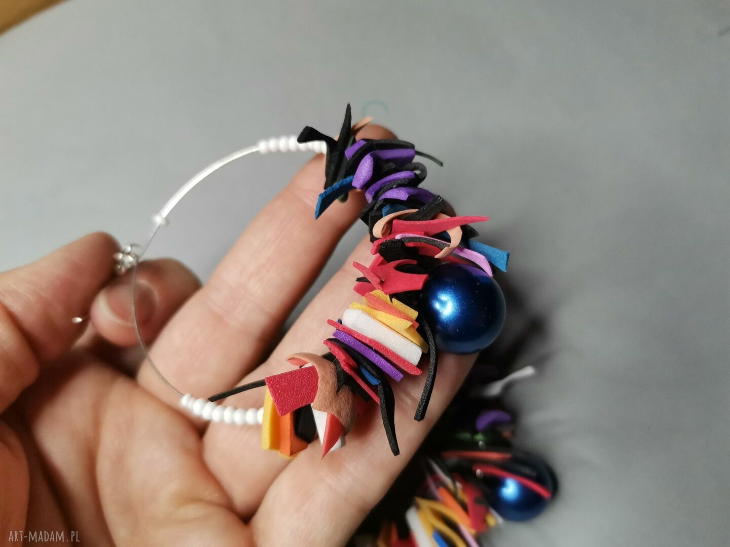 Kolczyki etno boho koła - lekkie rękodzieło Ruda Klara