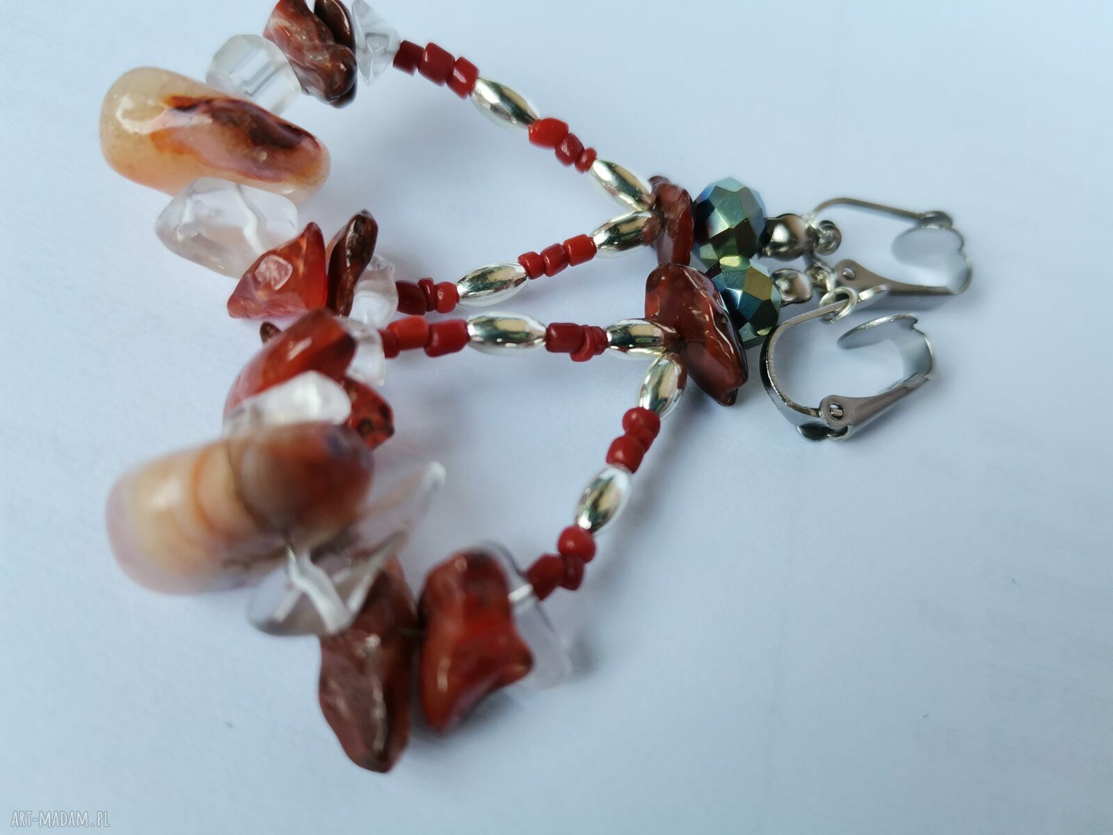 Klipsy etno boho folk Box x1 - handmade na ślub i boho stylizacje