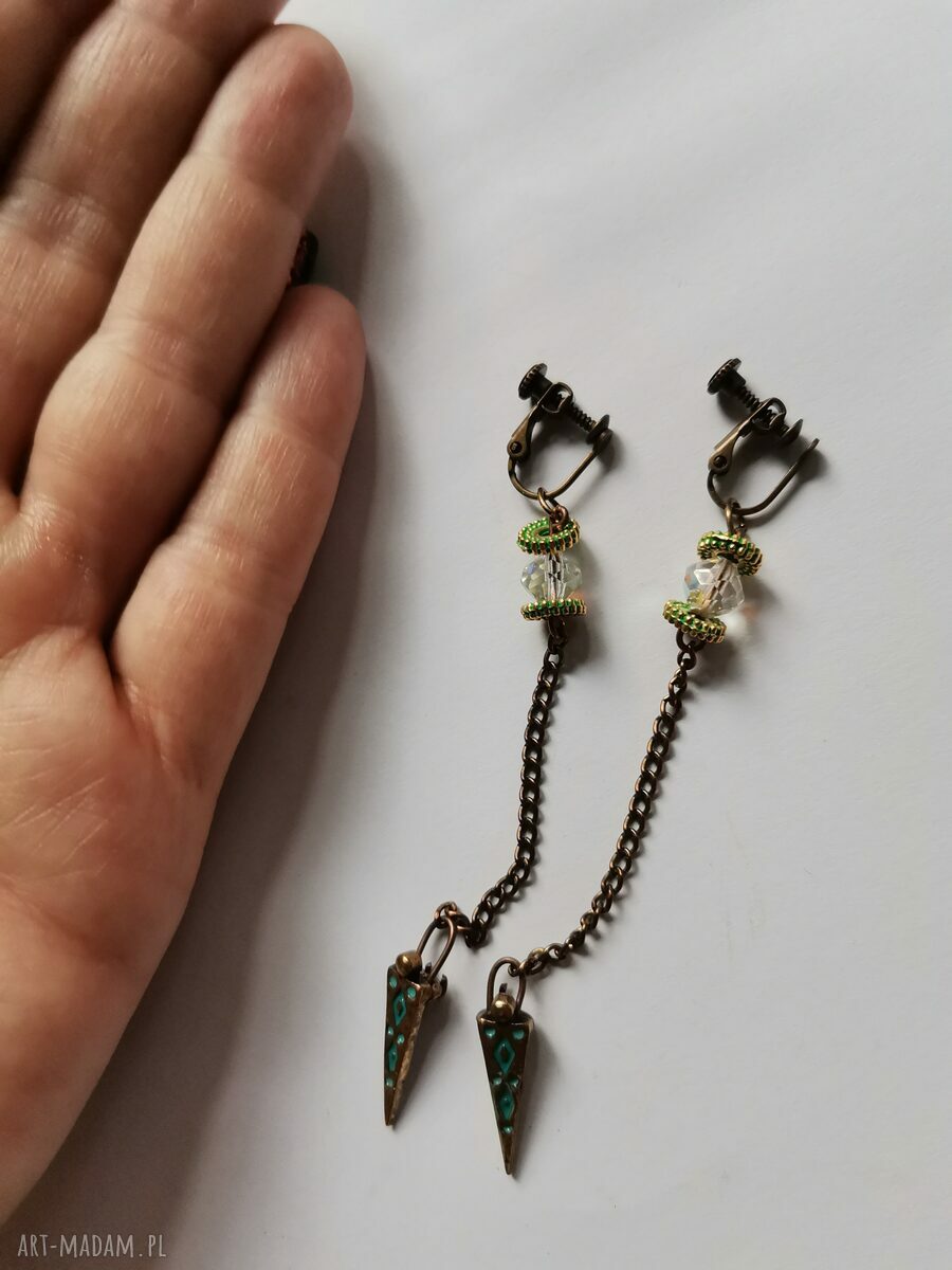 Klipsy etno boho folk Box x1 na ślub (ręcznie robione)
