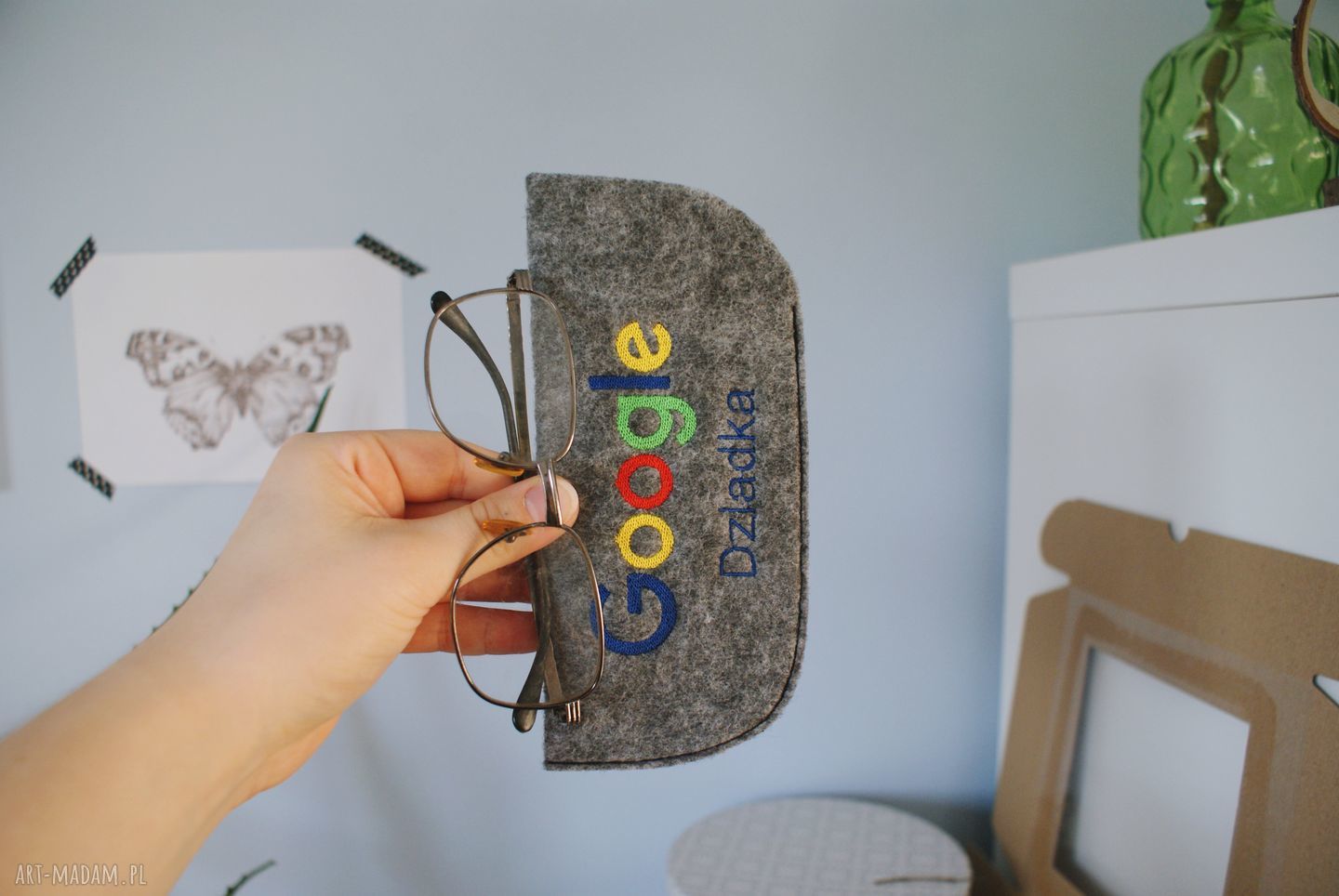 Etui google dziadka dziadek filcowe okulary idealny prezent dzień
