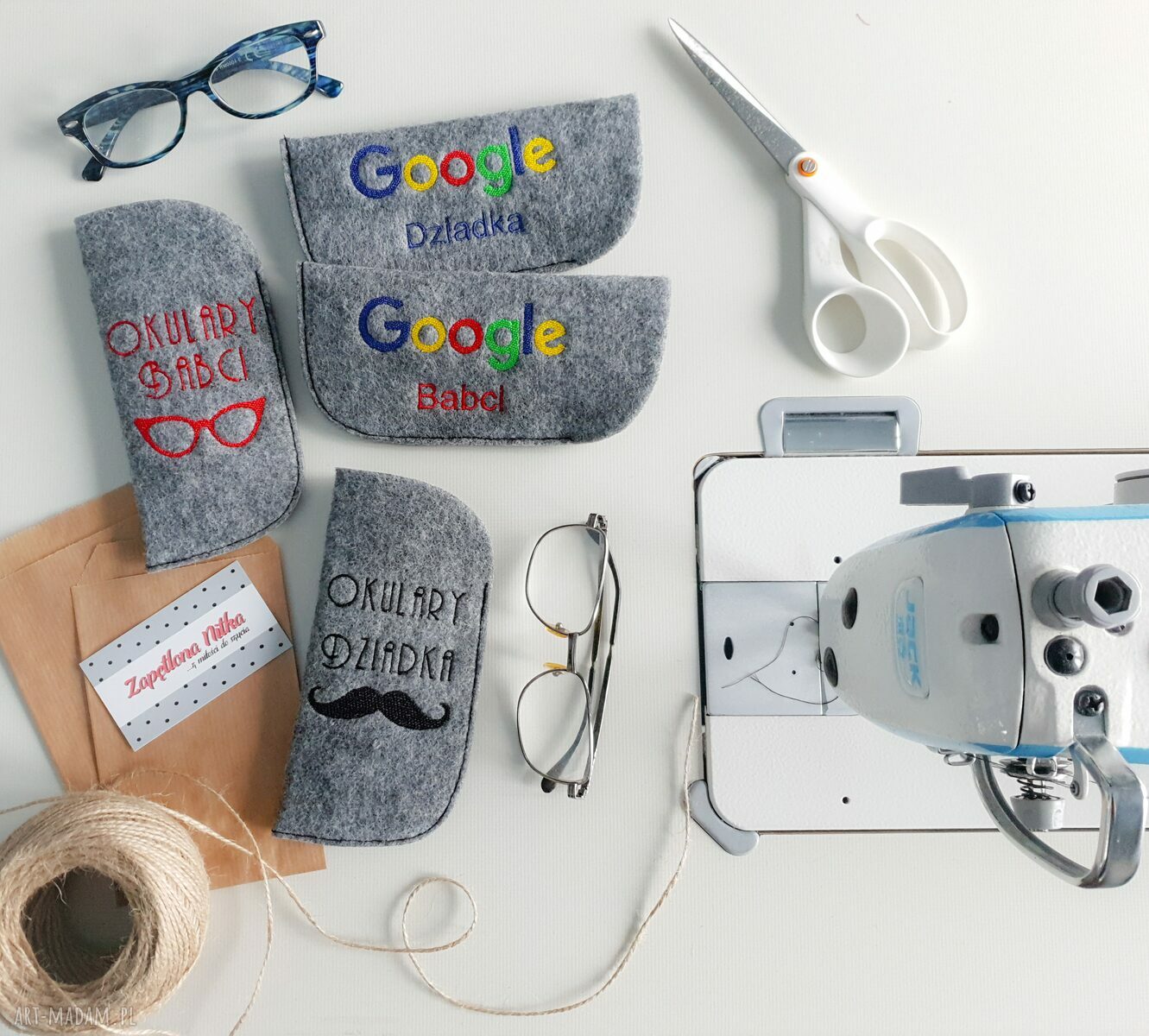 etui na google dziadka ręcznie zrobione