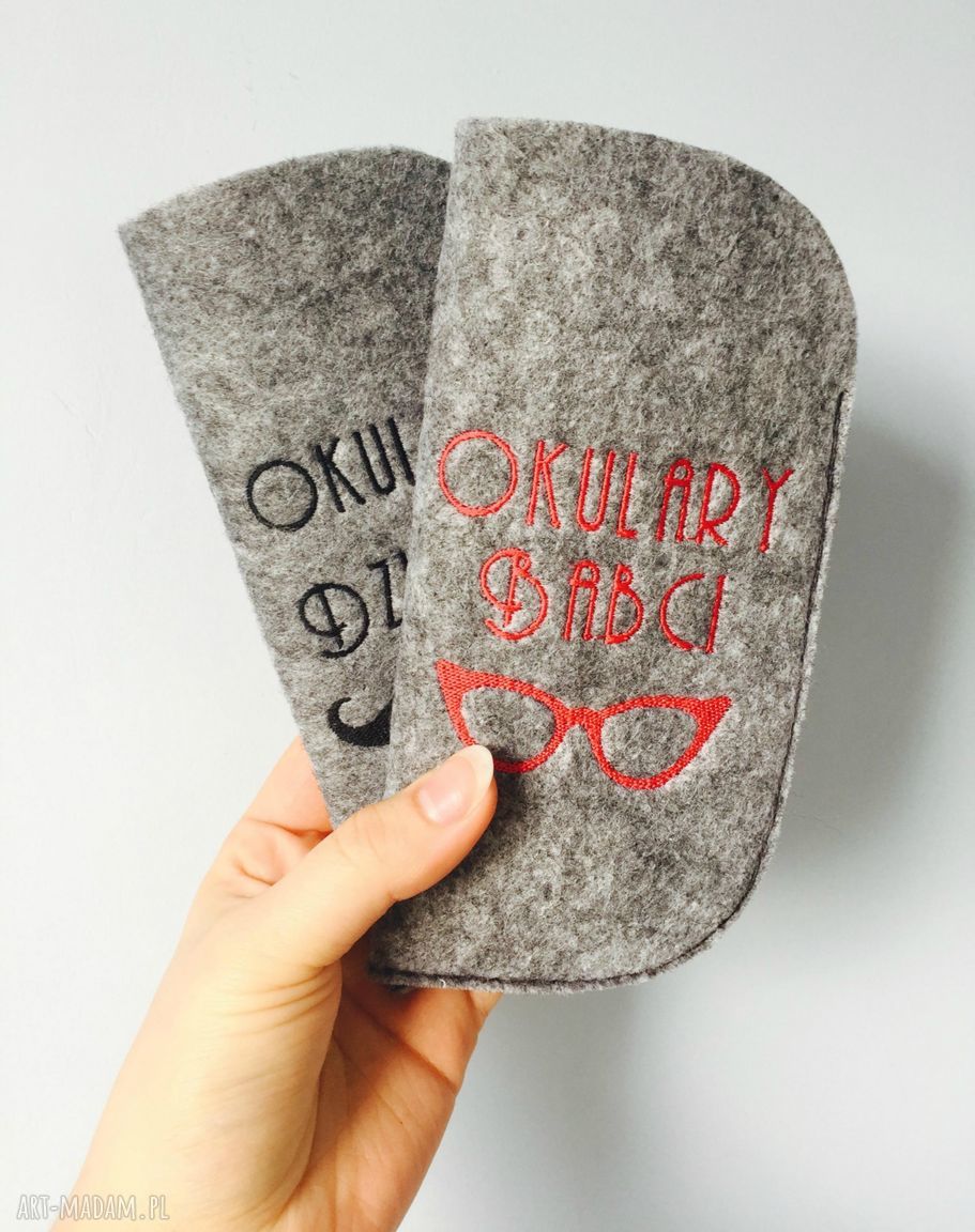 Etui okulary babci babcia dziadek filcowe haft kolor haftu