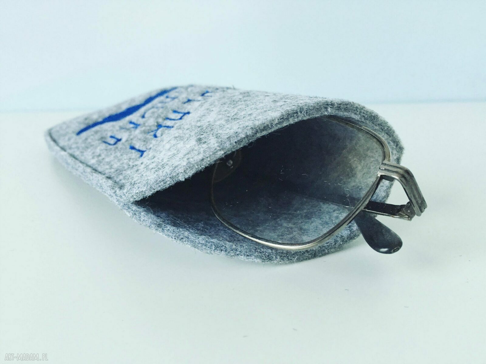 etui na okulary dziadka filcowe hand made