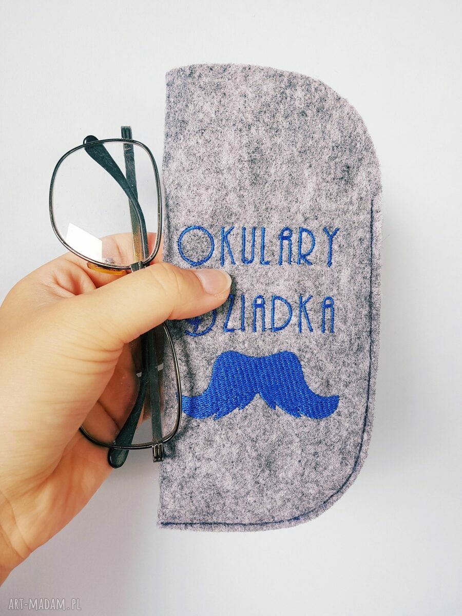 Etui okulary dziadka filcowe ffilcowe dziadek kolor haftu