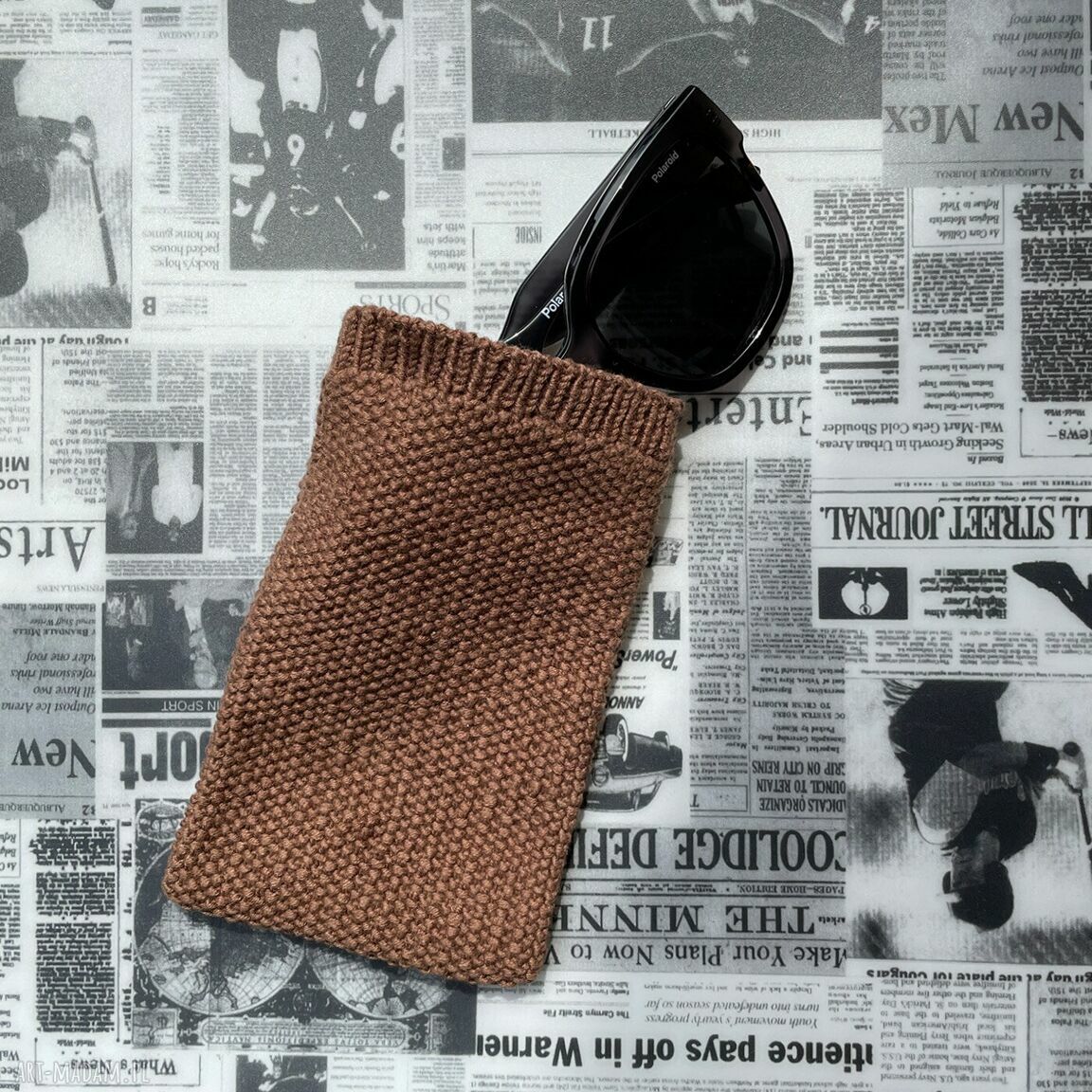 Etui na telefon lub okulary No 2 ręcznie dziane z bawełny
