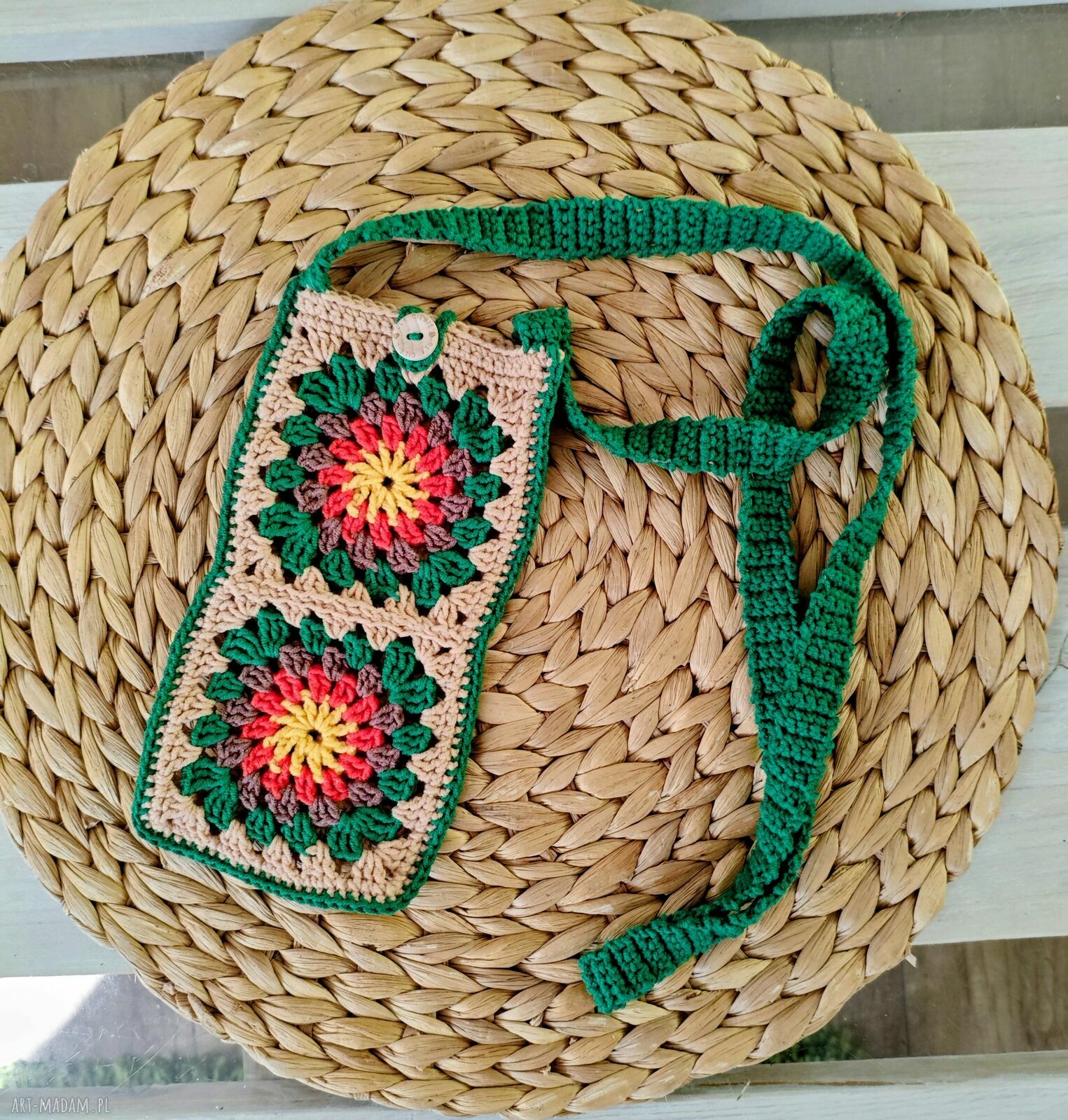 Szydełkowe etui na telefon - mini torebka handmade