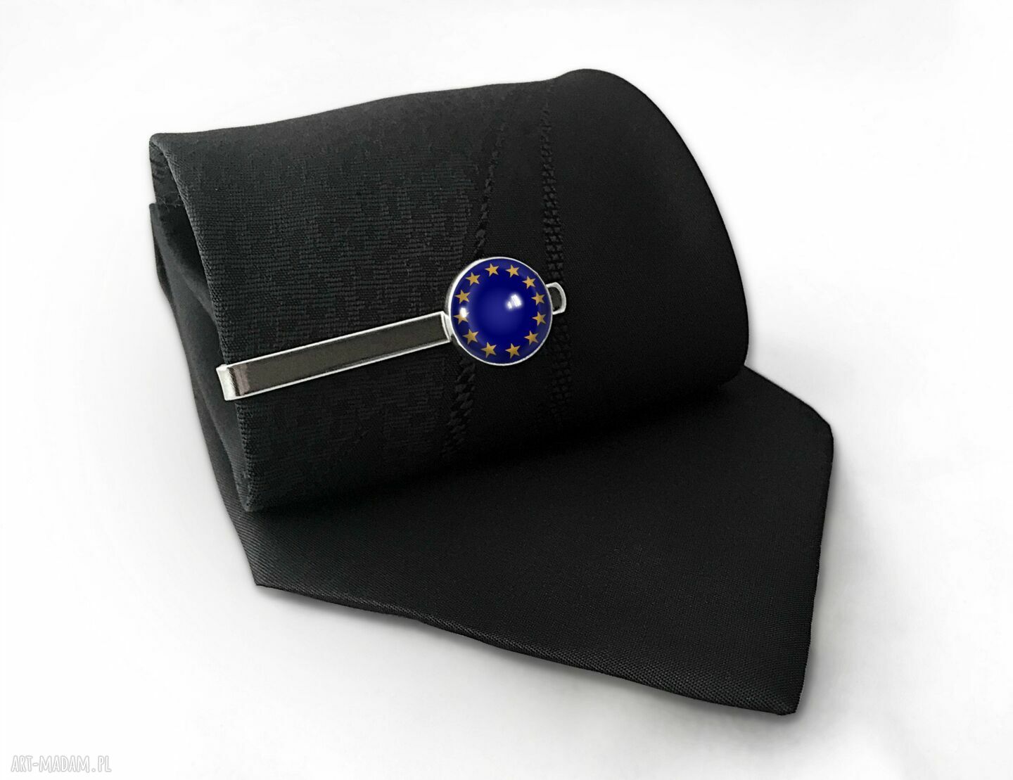 Unia Europejska - elegancka spinka do krawata z powiększającym szkiełkiem