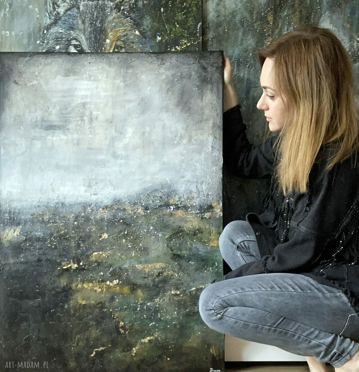 EVENNESS - Obraz 70x50 cm Abstrakcyjny Ręcznie Malowany do Nowoczesnych Wnętrz Salonu