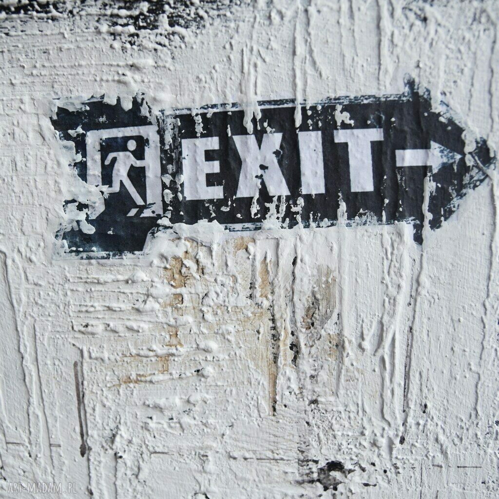 Exit Bar - abstrakcyjny obraz ręcznie malowany na płótnie (komplet 2 szt.)