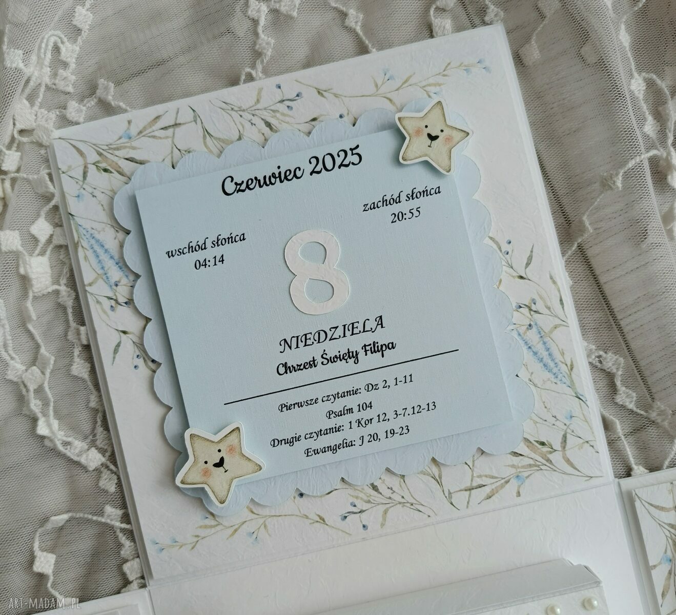 Exploding box na Chrzest Święty dla chłopca - biel i niebieski, personalizowany