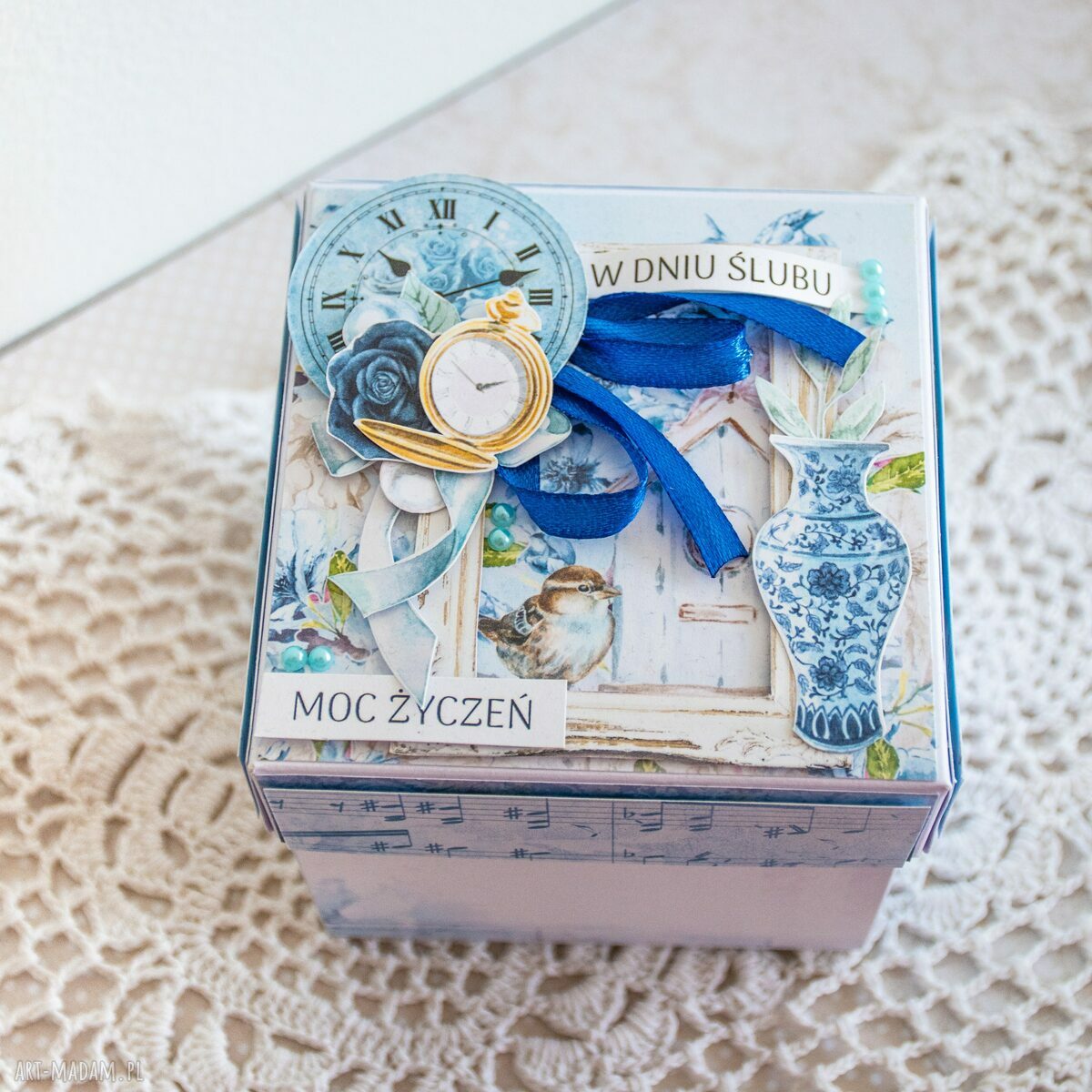 Exploding box na ślub - Moc życzeń z personalizacją imion i daty