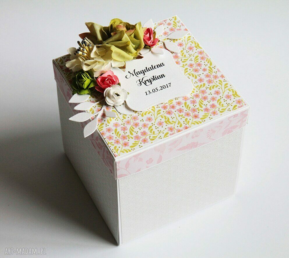 Exploding box ślubny z mostem - pamiątka dla Młodej Pary, personalizowana