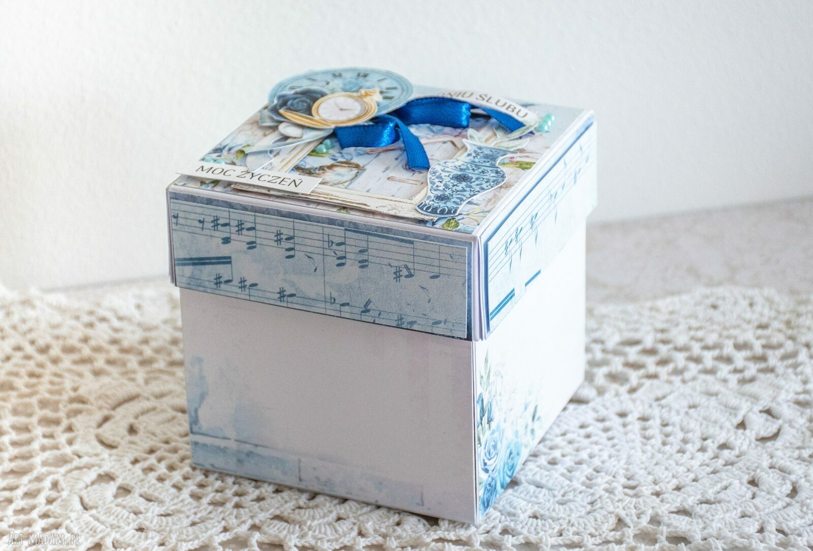 Exploding box na ślub - Moc życzeń z personalizacją imion i daty