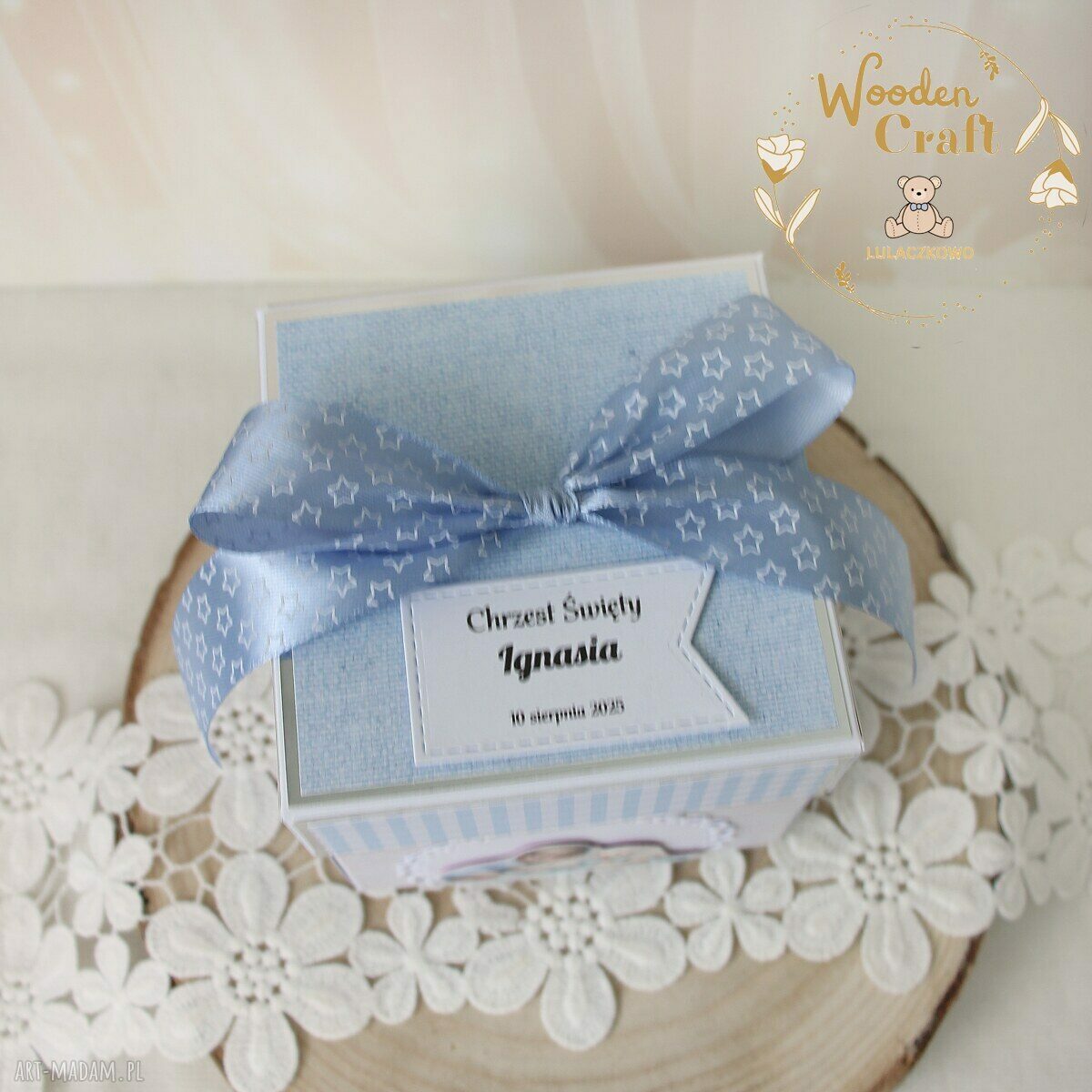 Exploding box na chrzest, roczek i narodziny chłopca SweetBoy - gotowy do personalizacji