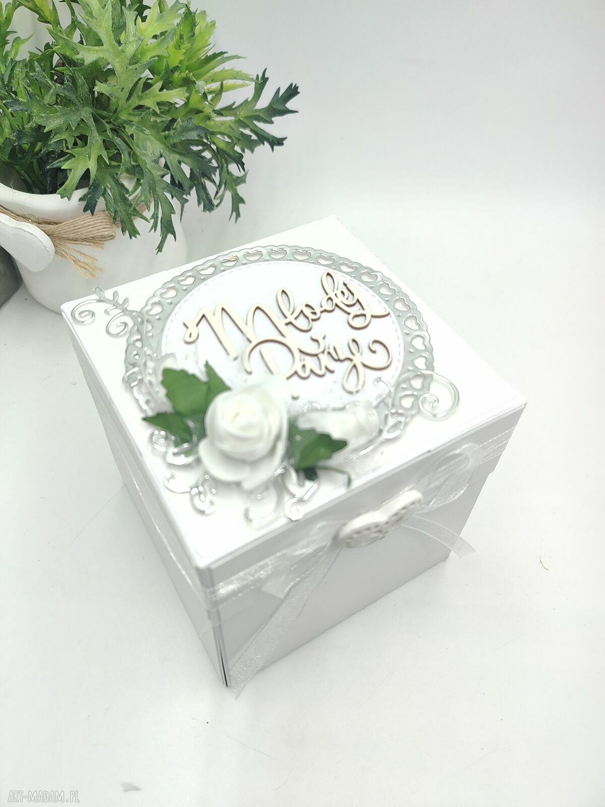 Elegancka kartka ślubna 3D Exploding Box z altanką „Razem lepiej”