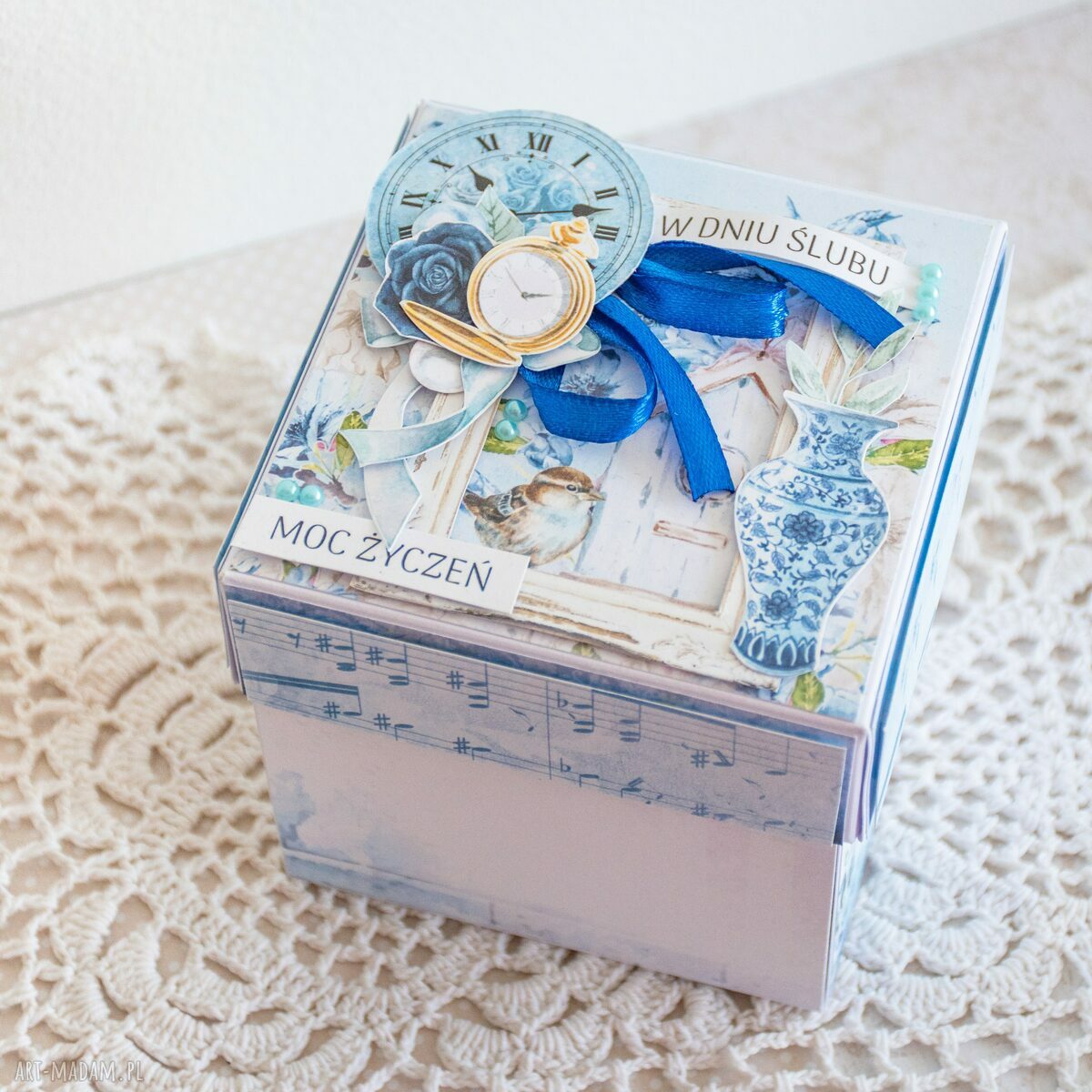 Exploding box na ślub - Moc życzeń z personalizacją imion i daty
