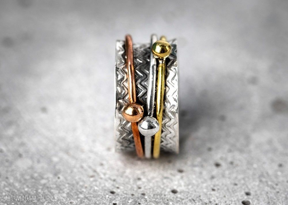 925 srebrny pierścionek medytacja ezoteryka srebro pozłacane